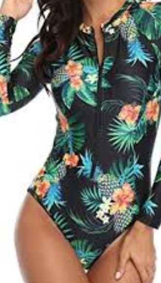 Daci Other - NWT Daci Women Rash Guard Long Sleeve Swimsuit Zipper Surfing Bathing Suit Size